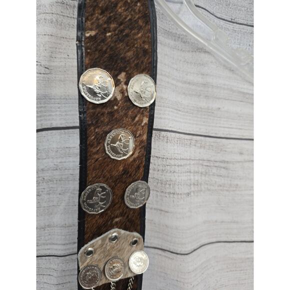 Vintage Argentina Pesos Leather Gaucho Rodeo Belt 16 Coins. 31.5 Inches main image 10